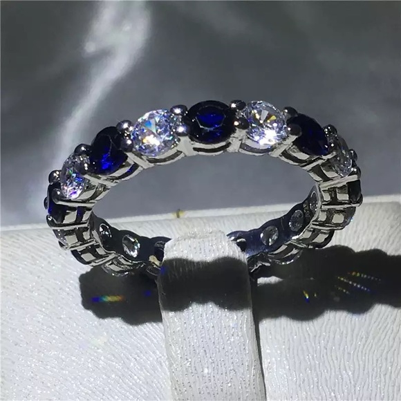 4ct Sapphire Eternity Band - Picture 6 of 11